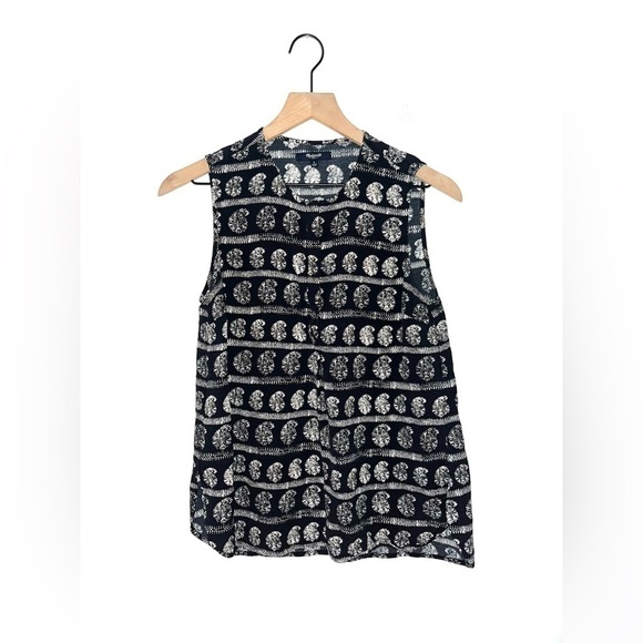 MADEWELL Black Novella Moroccan Print Tank Top Size Small - Picture 9 of 10
